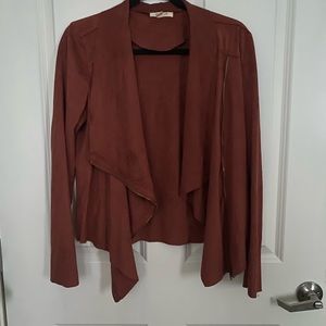 Faux suede motto jacket